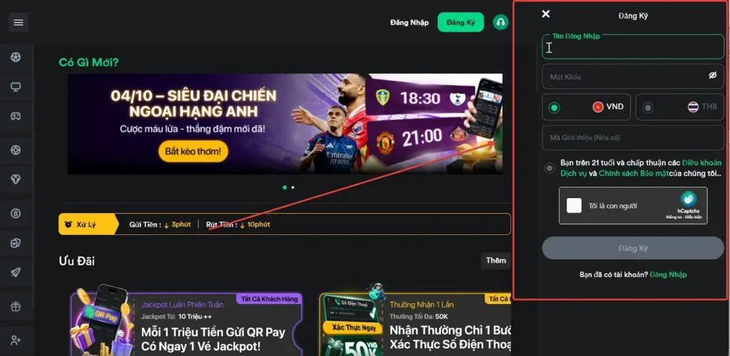 Cung cấp thông tin và hoàn tất biểu mẫu tạo tài khoản