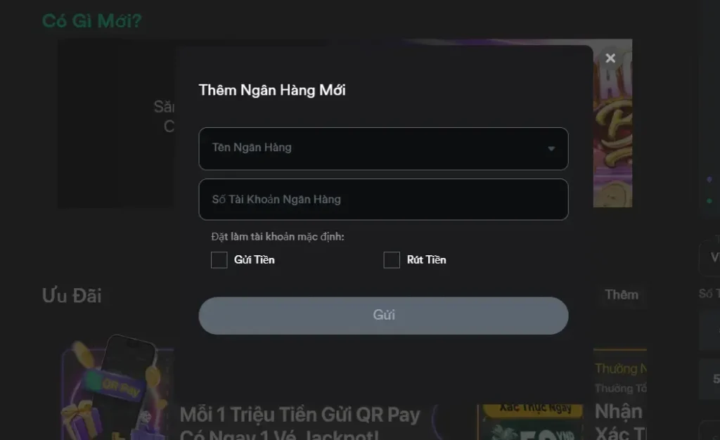 Có thể thay đổi tài khoản ngân hàng nếu cần thiết